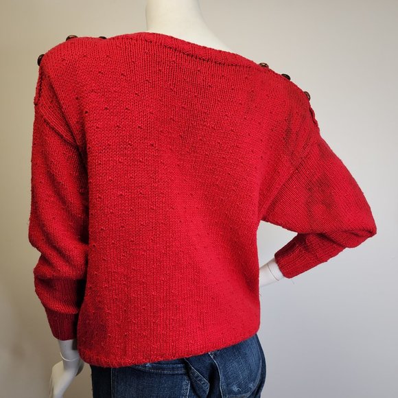 Vtg 80s/90s Marisa Christina Hand Knit Dogs Novelty Sweater Womens M, Flawed - Picture 7 of 12